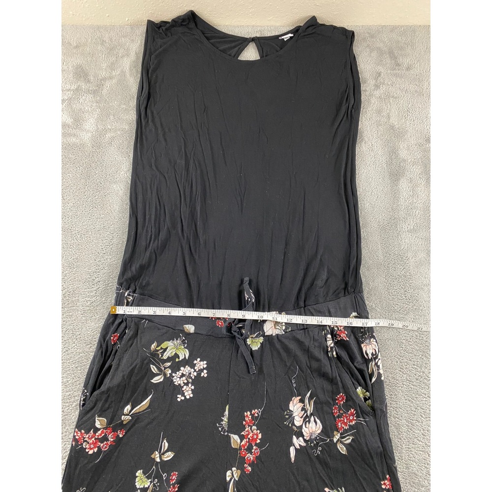 Lascana Womens Floral Wide Leg Jumpsuit Black Sleeveless Pockets Size 12 - Picture 8 of 16